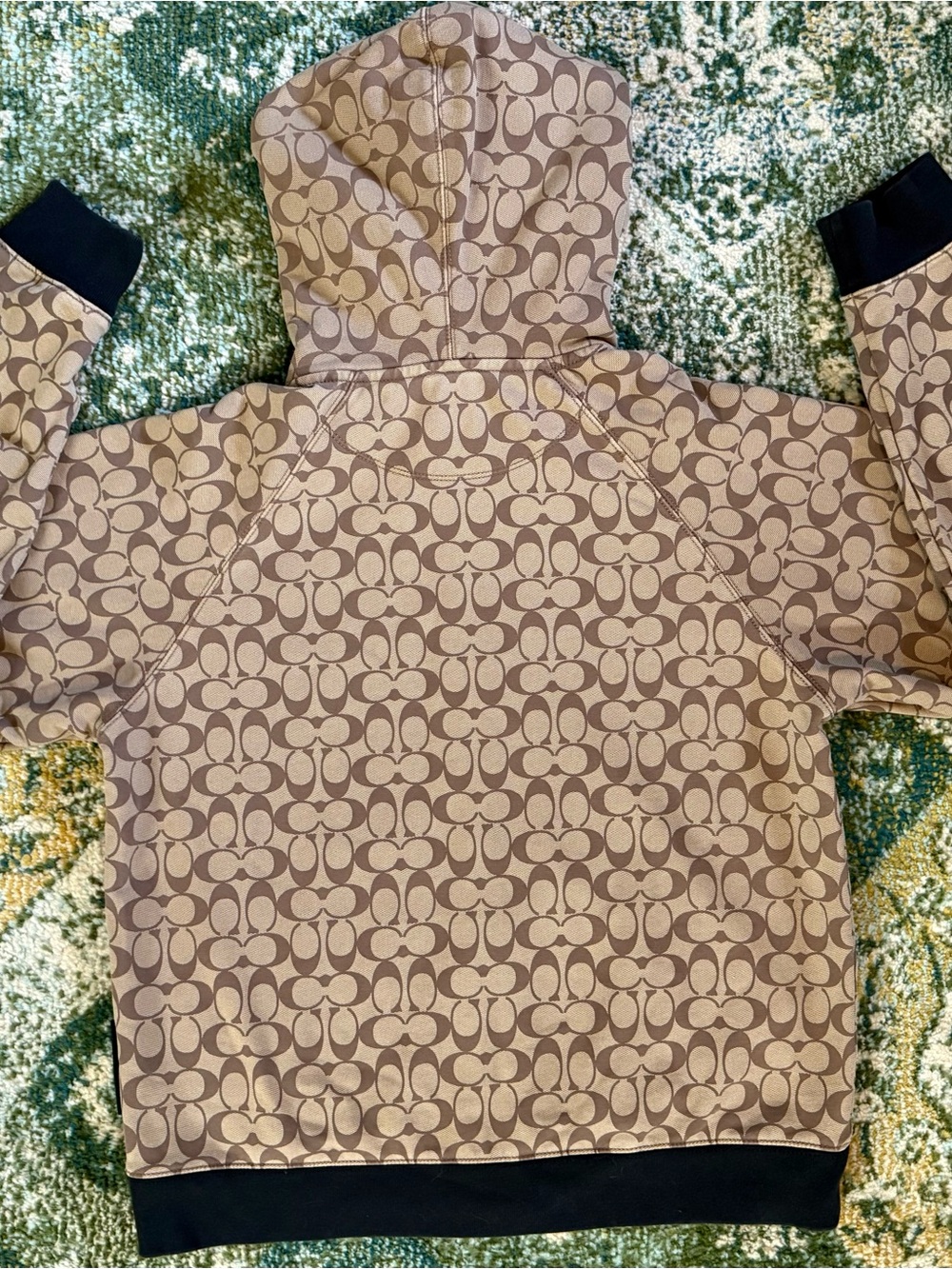 Coach Brown Khaki Signature Zip Hoodie - Picture 4 of 5